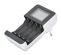 Hama Chargeur de Piles Rechargeables 4 Slots pour 1 à 4 Batteries NiMh AA ou AAA, Écran LCD, Chargement simultanée de Batteries de Tailles et capacités differentes