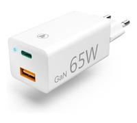 Hama Chargeur GaN, USB-C, Power Delivery (PD) + USB-A QC3.0, 65W, blanc