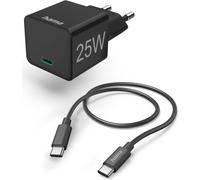HAMA Chargeur rapide 1x USB-C avec câble 25W PD 1,0m noir