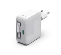 Hama Chargeur Rapide 65W GaN, 2X USB-C avec Câble Rétractable Intégré (70cm), Power Delivery & Qualcomm Quick Charge 3.0, Compact, Protection Courts-Circuits, Idéal PC Portable Smartphone, Blanc