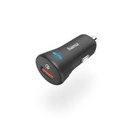 Hama Chargeur Rapide Allume Cigare USB (Chargeur de Voiture Qualcomm® Quick Charge™ 3.0, 19.5W, pour Samsung Galaxy S21 S22, Xiaomi, Sony, iPhone XR/XS Max/ 8 Plus, Huawei, LG, Wiko) Noir