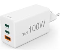 HAMA chargeur rapide, GaN, 2x USB-C PD, 1x USB-A QC, mini-chargeur, 100 W, WS (00201997)