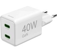 Hama chargeur rapide super mini GaN 2x USB-C PD 40W - blanc