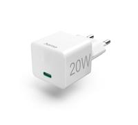 Hama Chargeur Rapide USB-C 20W PD/Qualcomm (Chargeur USB-C, Chargeur Secteur USB-C, Chargeur Mini idéal iPhone, iPad, AirPods, Smartphone, PD) Blanc