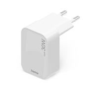 Hama Chargeur USB-C GaN 30W – Charge rapide PD 3.0 & QC 3.0, prise Euro pliable, blanc