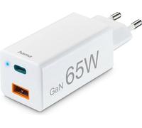 Hama Chargeur rapide USB-C 65W USB-C PD, USB-A QC, blanc 201643