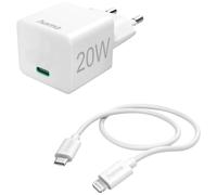 Hama Chargeur USB 20 W 1x USB-C®, 1x Apple Lightning blanc intérieure