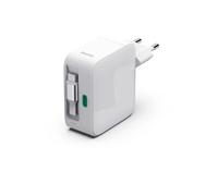 Hama Chargeur rapide 30W GaN - 2x USB-C, câble rétractable 70 cm, PD & QC3.0, blanc
