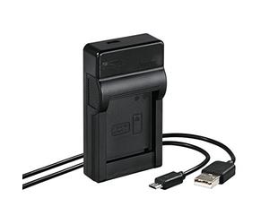 Hama Chargeur USB "Travel" (pour Panasonic DMW-BCM13, temoin à LED pour l'état de charge, comprend un chargeur USB "Travel" + un câble USB) Noir