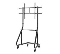 Hama Chariot TV à roulettes (Support TV Mobile pour 49 à 100 Pouces, Hauteur réglable, Support TV Mobile avec roulettes verrouillables, étagère HiFi, Support de Sol Compatible VESA, roulable) Noir