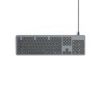 Hama CK-400 keyboard Home/Office USB QWERTZ German Black, Dark Grey