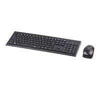 Hama Clavier et Souris sans Fil Cortino (Pack Kit Clavier Souris sans Fil 2.4GHz, Dongle USB, Souris Optique 1000DPI, Clavier AZERTY, Pavé Numérique, pour PC, Laptop) Noir