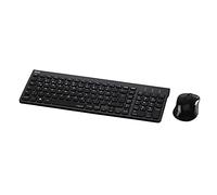 Hama Clavier sans fil avec jeu de souris sans fil (clavier d'ordinateur silencieux avec touches plates, pavé numérique, disposition QWERTZ allemand, 1200 ppp, portée de 8 m) noir