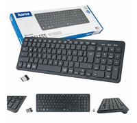 Hama Clavier sans Fil Multi-Device WK-300 Noir (Puce QWERTY Polonaise, sans Fil, récepteur USB, Bluetooth, numérique, Bouton AI, alimenté par Batterie)