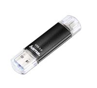 Hama Clé USB 3.0 "Laeta Twin (FlashPen, OTG, Aluminium, USB 3.0, jusqu'à 40 Mo/s, 64GB) Noir