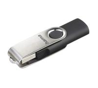 Hama Clé USB 64Go, 15 Mo/s, USB A, Capuchon Pivotant Métal, Noir/Argent