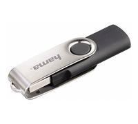 Hama Clé USB 64Go, 15 Mo/s, USB A, Capuchon Pivotant Métal, Noir/Argent | MémoireFlash "Rotate" Stockage Externe Amovible avec Oeillet de Fixation pour Porte Clés, Idéal PC Portable Bureau