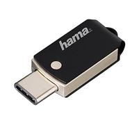 Hama Clé USB USB 3.1 Type-C/USB 3.0 "C-Turn" 32 GB (pour ordinateur portable, téléphone mobile, tablette, enregistrements TV, OTG, 100 Mo/s, boîtier métallique robuste) Noir/Argent