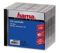 Hama Boîtier standard pour CD et Blu-Ray – 1 CD – Lot de 10 – Noir/Transparent