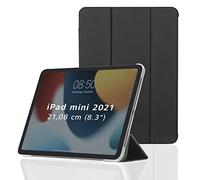 Hama Coque Étui de Protection à Rabat pour Apple iPad Mini 2021, Coque Apple avec Fonction Support et Dos Transparent et Fermeture magnétique Noir