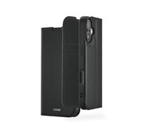 Hama Coque iPhone 17 "Daily Protect, Etui à Rabat, Compartiments Cartes intégrés, Fonction Chevalet, Fermeture Magnétique Invisible, Bords surélevés, Housse de Protection Booklet, Noir