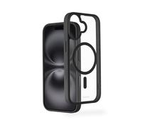 Hama Coque iPhone 17 MagSafe et Qi2 (20% Recyclé, Bords surelevés, Anti Jaunissement, Antidérapant, Couvre Les Touches latérales, Coque magnétique Chargement Induction) Noir/Transparent