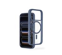 Hama Coque iPhone 17 Pro MagSafe et Qi2 (20% Recyclé, Bords surelevés, Anti Jaunissement, Antidérapant, Couvre Les Touches latérales, Coque magnétique Chargement Induction) Bleu/Transparent
