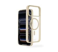 Hama Coque iPhone 17 Pro Max MagSafe et Qi2 (20% Recyclé, Bords surelevés, Anti Jaunissement, Antidérapant, Couvre Les Touches latérales, Coque magnétique Chargement Induction) Beige/Transparent