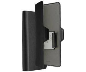 Hama Coque Portefeuille Universel pour Portable 7,5 x 15,3 cm Max, Etui à Rabat Compartiment Cartes intégré, Pivotant, Anti Traces Doigts, Fermeture Magnétique Invisible, Etui Housse Noir