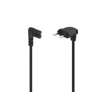 Hama Cordon alimmentation, coudé des 2 côtés, fiche Euro, Forme en 8/C7, 3 m, Noir
