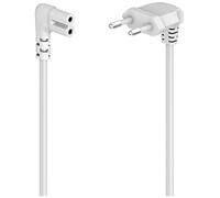Hama Cordon alimmentation, coudé des 2 côtés, fiche Euro, Forme en 8/C7, 5 m, Blanc