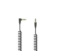 Hama Cordon spiralé, jack mâle 3,5 mm 90 °/conn. mâle, stéréo, 0,75 m