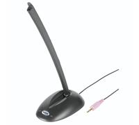 Hama CS-198 Microphone De Table 3,5 mm TRS Avec Pied Réglable Noir