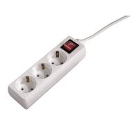 Hama Distribution Panel 3-Way 45° with Switch - Coupe-circuit - CA 230 V - connecteurs de sortie : 3 - 1.4 m cordon - blanc (pack de 10)