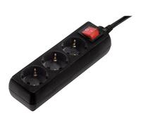 Hama Distribution Panel 3-Way 45° with Switch - Coupe-circuit - CA 230 V - connecteurs de sortie : 3 - 1.4 m cordon - noir (pack de 10)