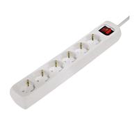 Hama Distribution Panel 6-Way 45° with Switch - Coupe-circuit - CA 230 V - connecteurs de sortie : 6 - 1.4 m cordon - blanc (pack de 15)
