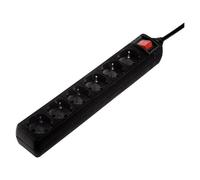 Distribution Panel 6-Way 45° with Switch - Coupe-circuit - CA 230 V - connecteurs de sortie : 6 - 1.4 m cordon - noir (pack de 15)