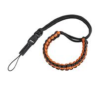 Hama Dragonne Sangle de poignet Braid 20" pour appareil photo (fermeture rapide à clip, boucle de transport, 20cm, nylon universel pour caméra, APN et appareil à œillets, Style rétro) Noir/Orange
