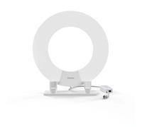 Hama Dvb-T/Dvb-T2 Antenne d'ambiance Performance 45 Ring-Design Active White
