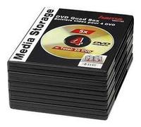 Hama Boîtier standard pour 4 DVD, compatible CD/Blu-ray, film jaquette – Lot de 5 Noir