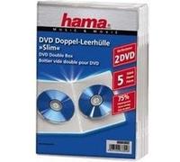 Hama Boîtier pour DVD "Slim" double – Transparent – Lot de 5