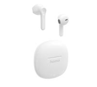 Hama Écouteurs Bluetooth True Wireless TWS Earbuds Action One, Casque Intra-Auriculaires, Micro Intégré, Commande Tactile et Vocale, Autonomie 20h avec Boîtier de Charge, Blanc