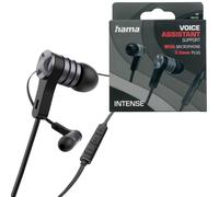Hama Écouteurs In-Ear 3,5 mm Avec Micro, Commande Volume Noir/Argent