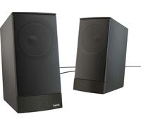 Hama Sonic LS-208 Enceintes pour Ordinateur - Système Stéréo 2.0, Haut-Parleurs Alimentés en USB, Connexion Jack 3.5mm - Noir