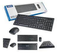 Hama Ensemble Clavier et Souris WKM-200 Noir (Puce QWERTY Polonaise, sans Fil, récepteur USB, Silencieux, numérique, Ergonomique, Batterie)