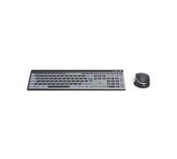 Hama Ensemble Clavier Souris sans Fil WKM-750 (Multi-Device 1 x Radio, 2 x Bluetooth pour PC, Ordinateur Portable, Tablette, Clavier Silencieux LED, Angle de Frappe réglable, Verrouillage FN, QWERTZ