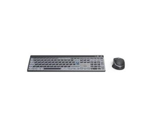Hama Ensemble Clavier Souris sans Fil WKM-750 (Multi-Device 1 x Radio, 2 x Bluetooth pour PC, Ordinateur Portable, Tablette, Clavier Silencieux LED, Angle de Frappe réglable, Verrouillage FN, QWERTZ