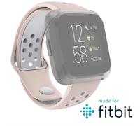 Hama Fitbit Bracelet de montre 22 mm (bracelet de rechange réglable pour montre intelligente Fitbit Versa 2, Versa, Versa Lite, bracelet de sport respirant de rechange, en silicone, bouton en acier