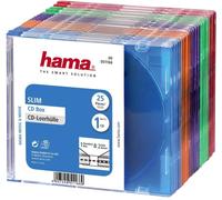 Hama Etui à CD Slim 00051166 1 CD/DVD/Blu-Ray bleu transparent, orange transparent, violet transparent, vert transparent, rouge transparent Polystyrène 25 pc(s)