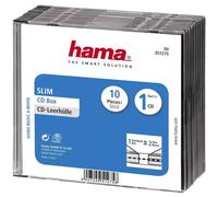 Hama Etui à CD Slim 00051275 1 CD/DVD/Blu-Ray transparent, noir Polystyrène 10